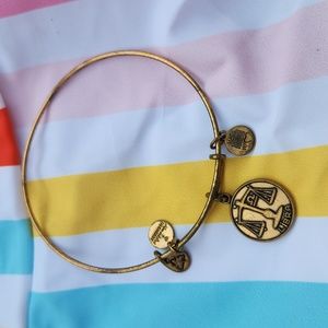Alex and Ani Libra Scales Zodiac Sign Bangle adjustable boho charm bracelet gold
